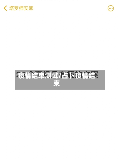 疫情结束测试/占卜疫情结束-第2张图片