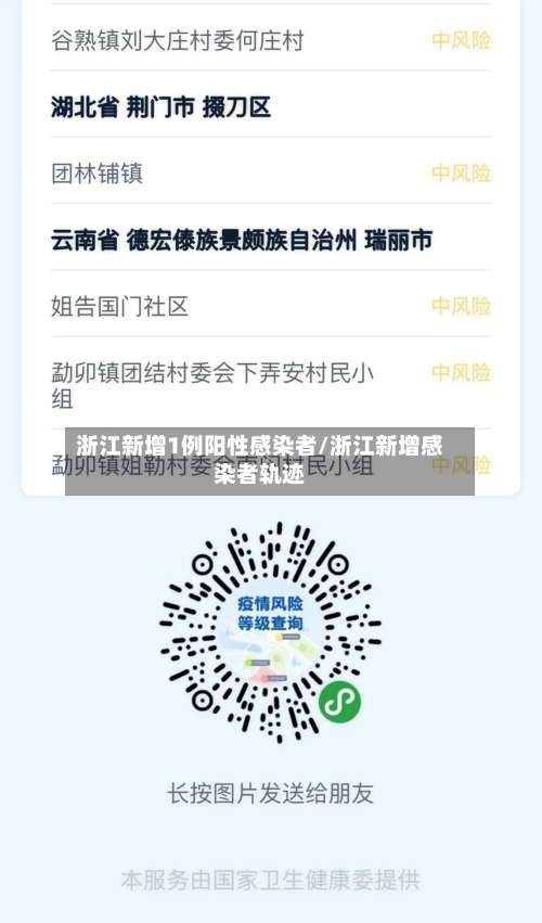 浙江新增1例阳性感染者/浙江新增感染者轨迹
