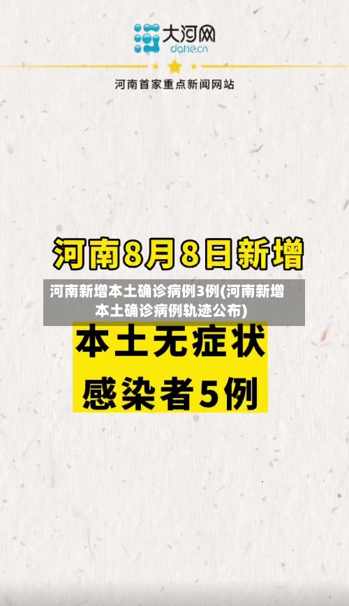 河南新增本土确诊病例3例(河南新增本土确诊病例轨迹公布)
