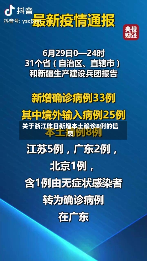 关于浙江昨日新增本土确诊8例的信息
