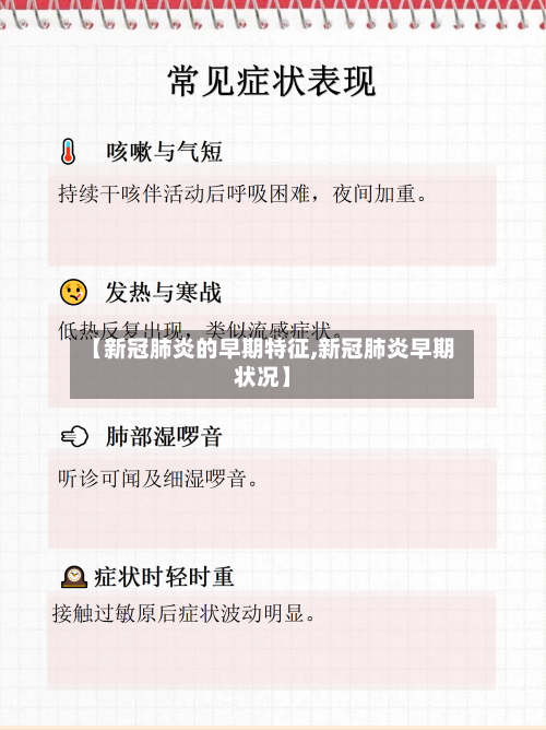 【新冠肺炎的早期特征,新冠肺炎早期状况】