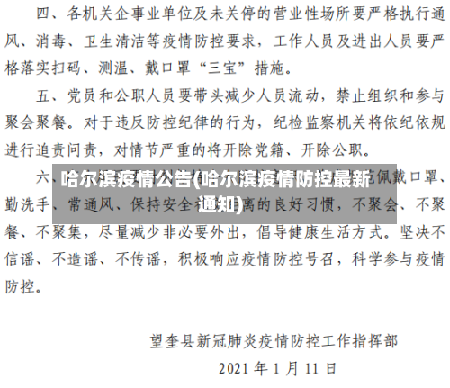 哈尔滨疫情公告(哈尔滨疫情防控最新通知)-第2张图片