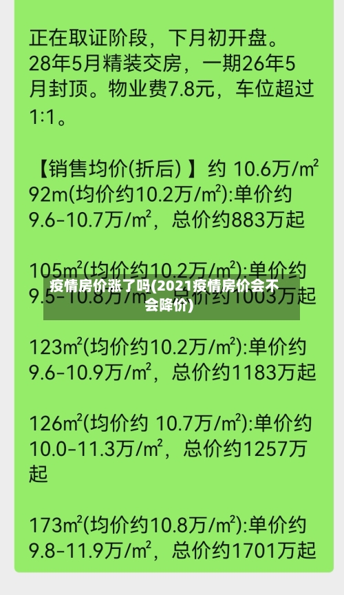 疫情房价涨了吗(2021疫情房价会不会降价)-第2张图片