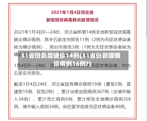 31省份新增确诊14例(31省份新增确诊病例16例?)-第3张图片