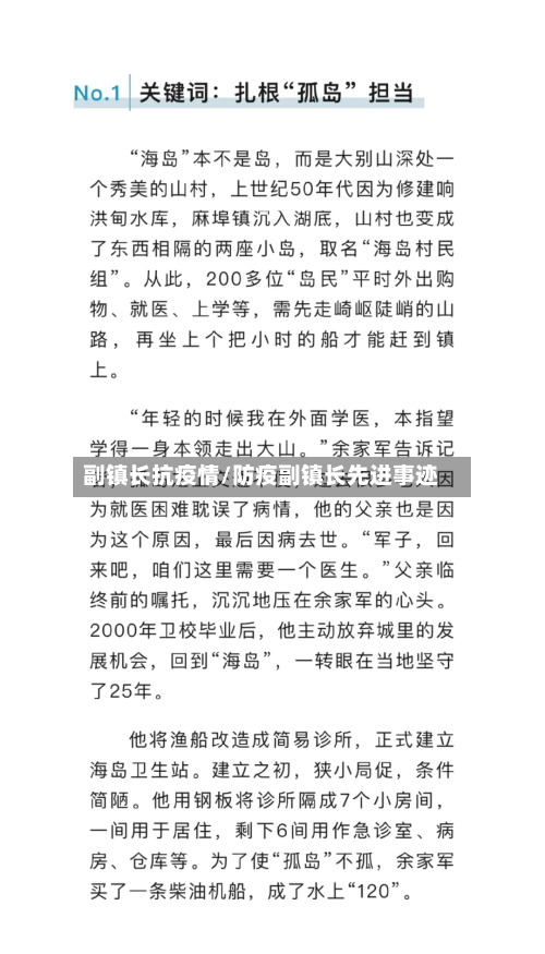 副镇长抗疫情/防疫副镇长先进事迹-第3张图片
