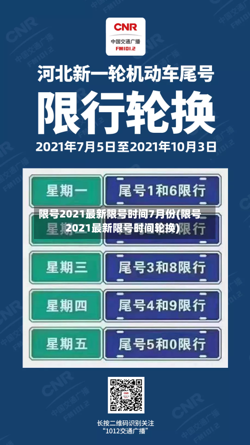 限号2021最新限号时间7月份(限号2021最新限号时间轮换)