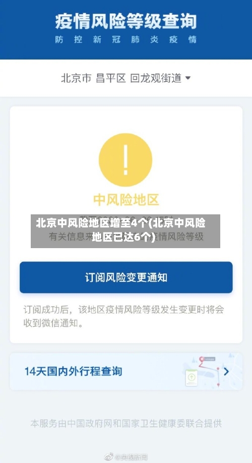 北京中风险地区增至4个(北京中风险地区已达6个)