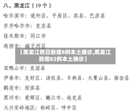 【黑龙江昨日新增8例本土确诊,黑龙江新增82例本土确诊】