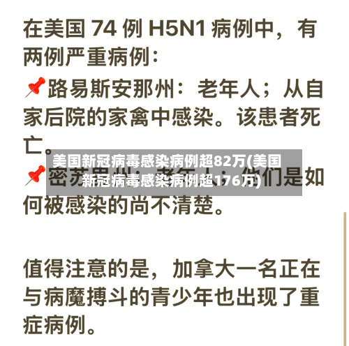 美国新冠病毒感染病例超82万(美国新冠病毒感染病例超176万)