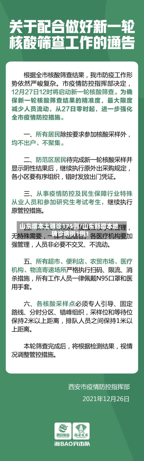 山东增本土确诊175例/山东新增本地确诊病例1例1-第2张图片