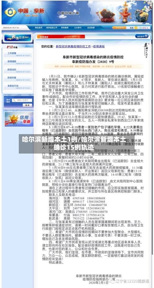 哈尔滨新增本土1例/哈尔滨新增本土确诊15例轨迹