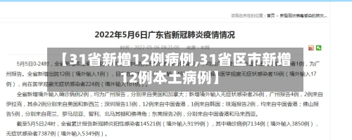 【31省新增12例病例,31省区市新增12例本土病例】-第2张图片