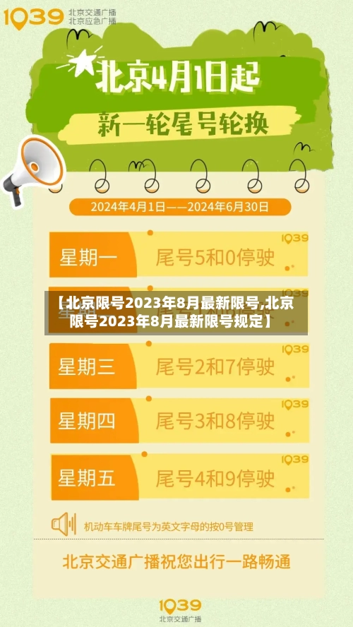 【北京限号2023年8月最新限号,北京限号2023年8月最新限号规定】