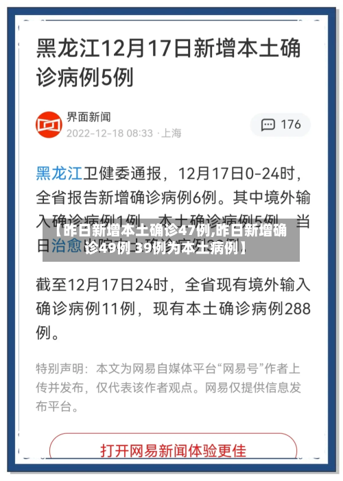 【昨日新增本土确诊47例,昨日新增确诊49例 39例为本土病例】