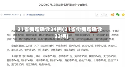 31省新增确诊34例(31省份新增确诊33例)