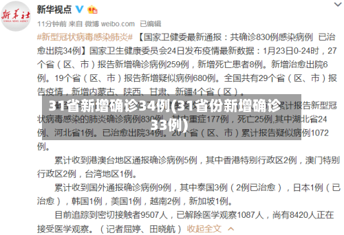 31省新增确诊34例(31省份新增确诊33例)-第2张图片