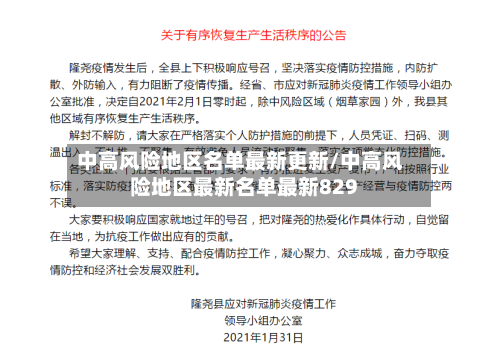 中高风险地区名单最新更新/中高风险地区最新名单最新829-第3张图片