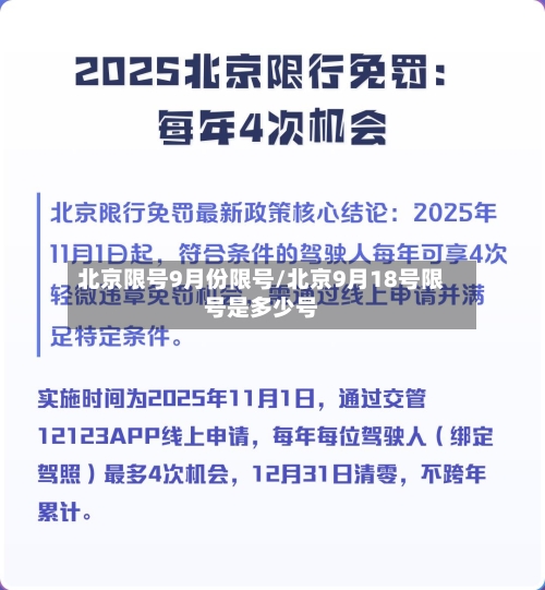 北京限号9月份限号/北京9月18号限号是多少号