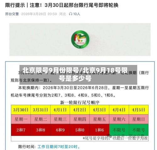北京限号9月份限号/北京9月18号限号是多少号-第3张图片