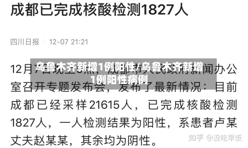 乌鲁木齐新增1例阳性/乌鲁木齐新增1例阳性病例-第3张图片