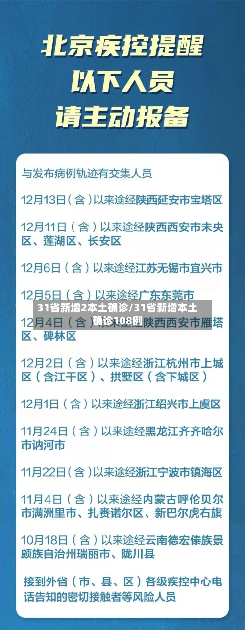 31省新增2本土确诊/31省新增本土确诊108例-第3张图片