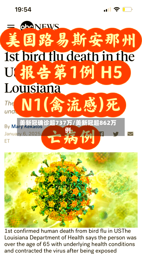 美新冠确诊超737万/美新冠超862万例