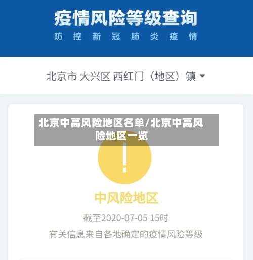 北京中高风险地区名单/北京中高风险地区一览