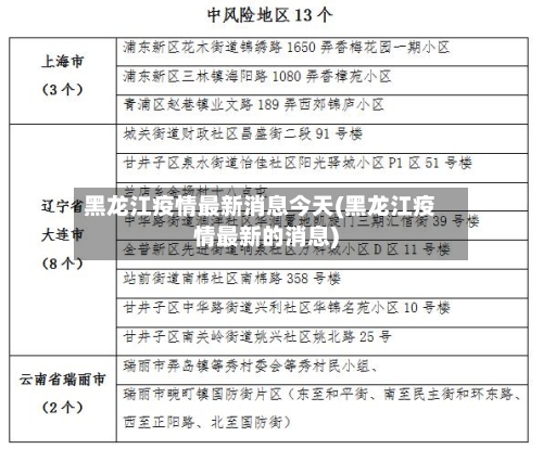 黑龙江疫情最新消息今天(黑龙江疫情最新的消息)-第2张图片
